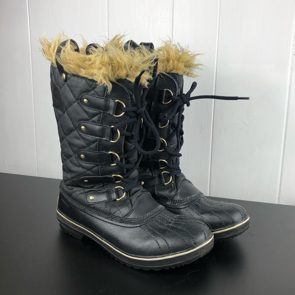 SOREL Black Tofino Canvas‎ Waterproof Boot Sz 9.5